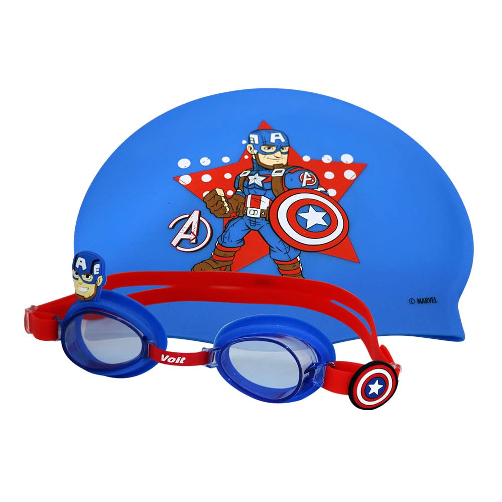 Set de Natación Voit Infantil Marvel Capitán América Gorra + Goggle