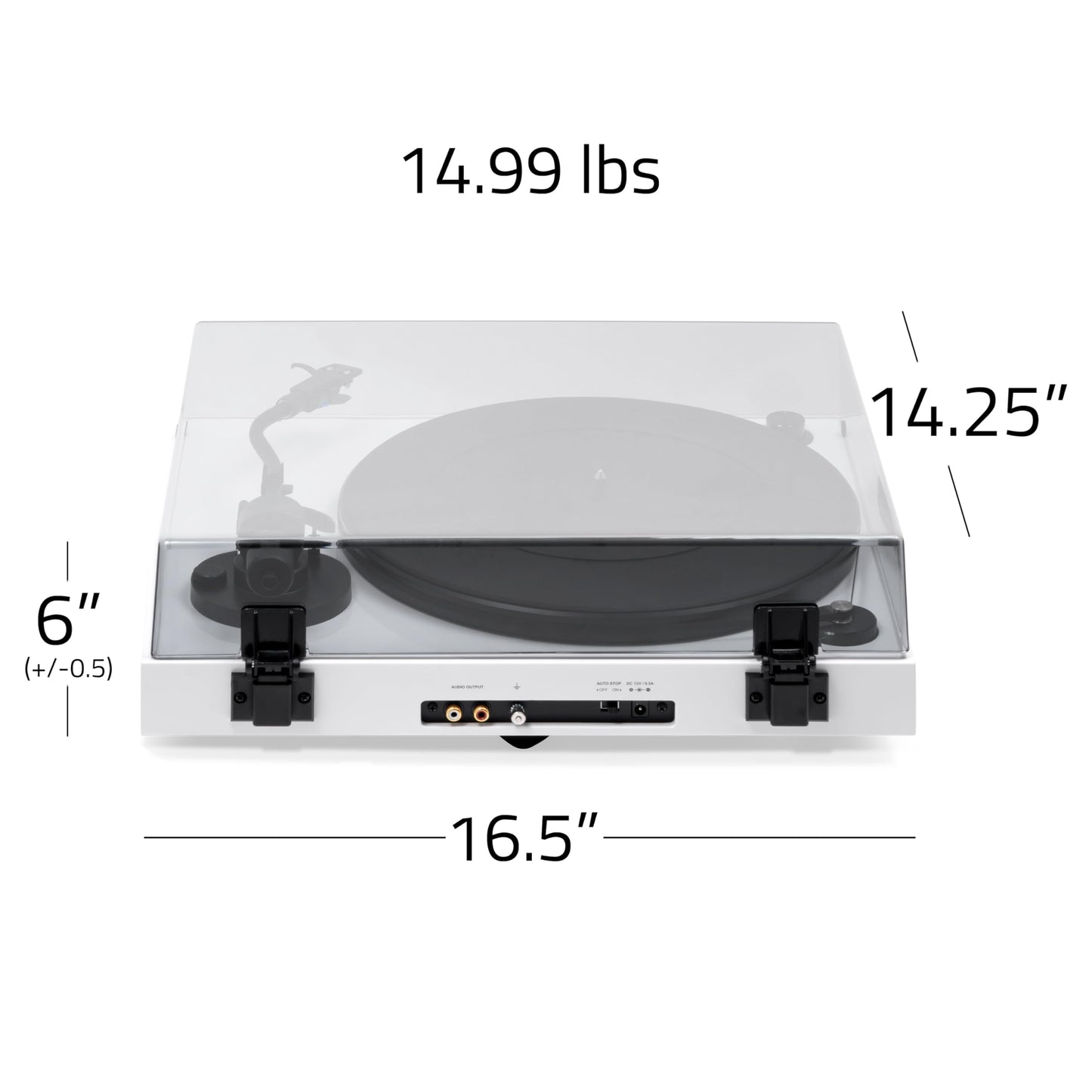 Fluance RT82 - Tocadiscos de vinilo de alta fidelidad con cartucho Ortofon OM10, motor de control de velocidad, zócalo de madera MDF de alta masa, pies de aislamiento de vibraciones, blanco piano