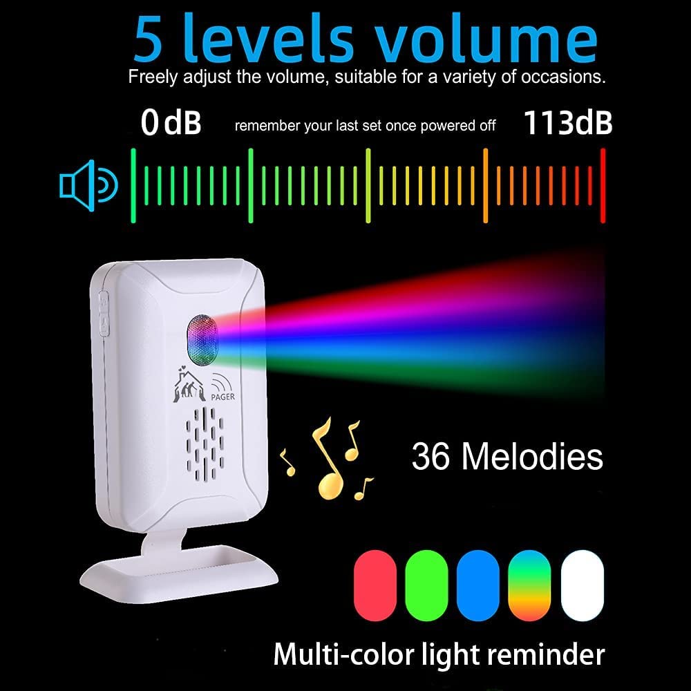 Alarma profesional de sensor de cama y prevención de caídas para ancianos/demencia y más, sensor de movimiento para cuidadores con 5 niveles de volumen