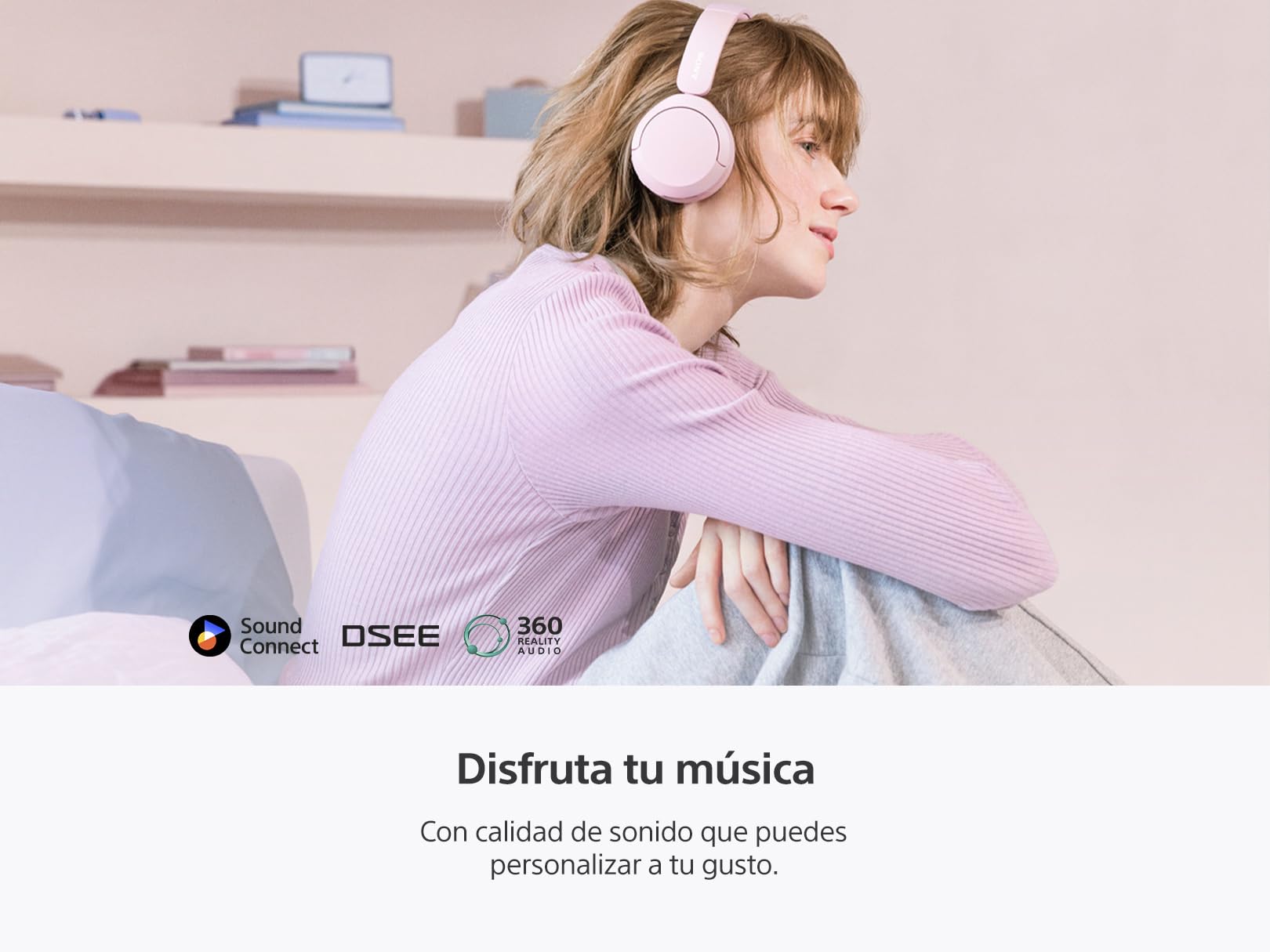 Audífonos Inalámbricos Sony Rosa Modelo WH-CH520