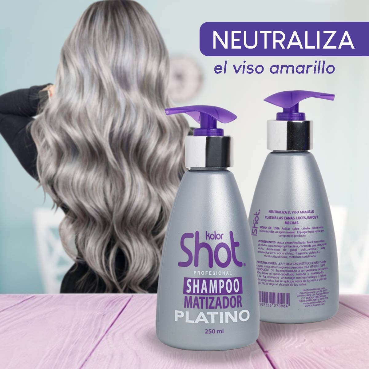 Kolor Shot Shampoo Matizador Platino - 300 Ml