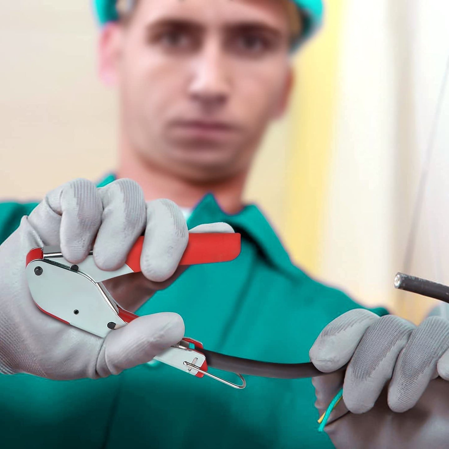 Crimpador de Cable Coaxial Voyzdx Azul con Conectores F para TV, Video y Audio