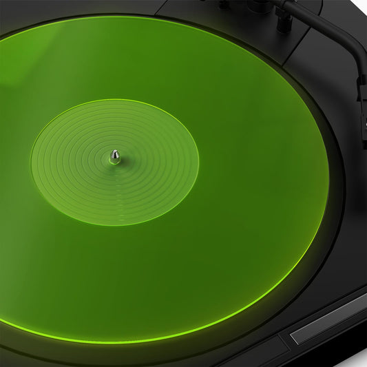 Tapete para Tocadiscos Vinilo Verde Antiestático y Bajo Definido