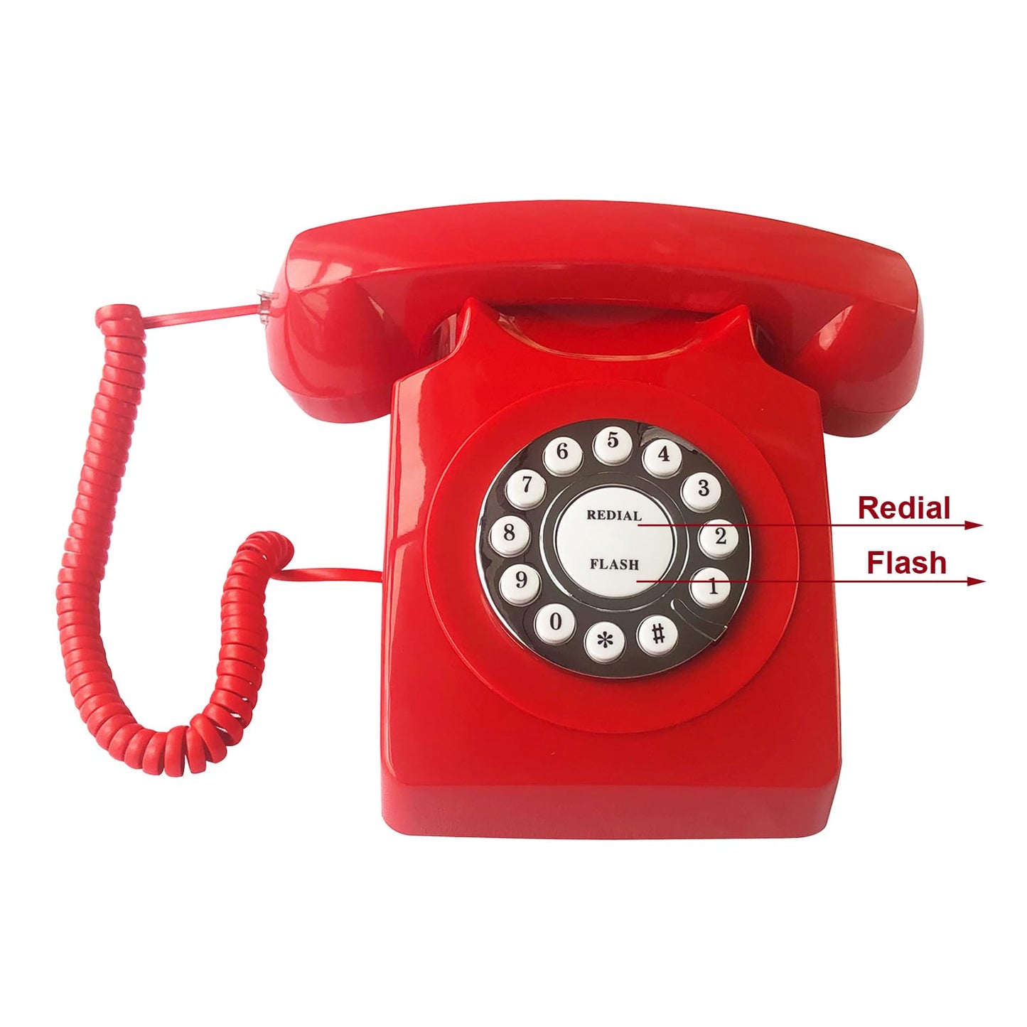 Teléfonos de línea fija para el hogar, TelPal - Teléfono con cable para el hogar, teléfono de escritorio retro, teléfono clásico vintage de estilo antiguo para el hogar, la oficina y el hotel