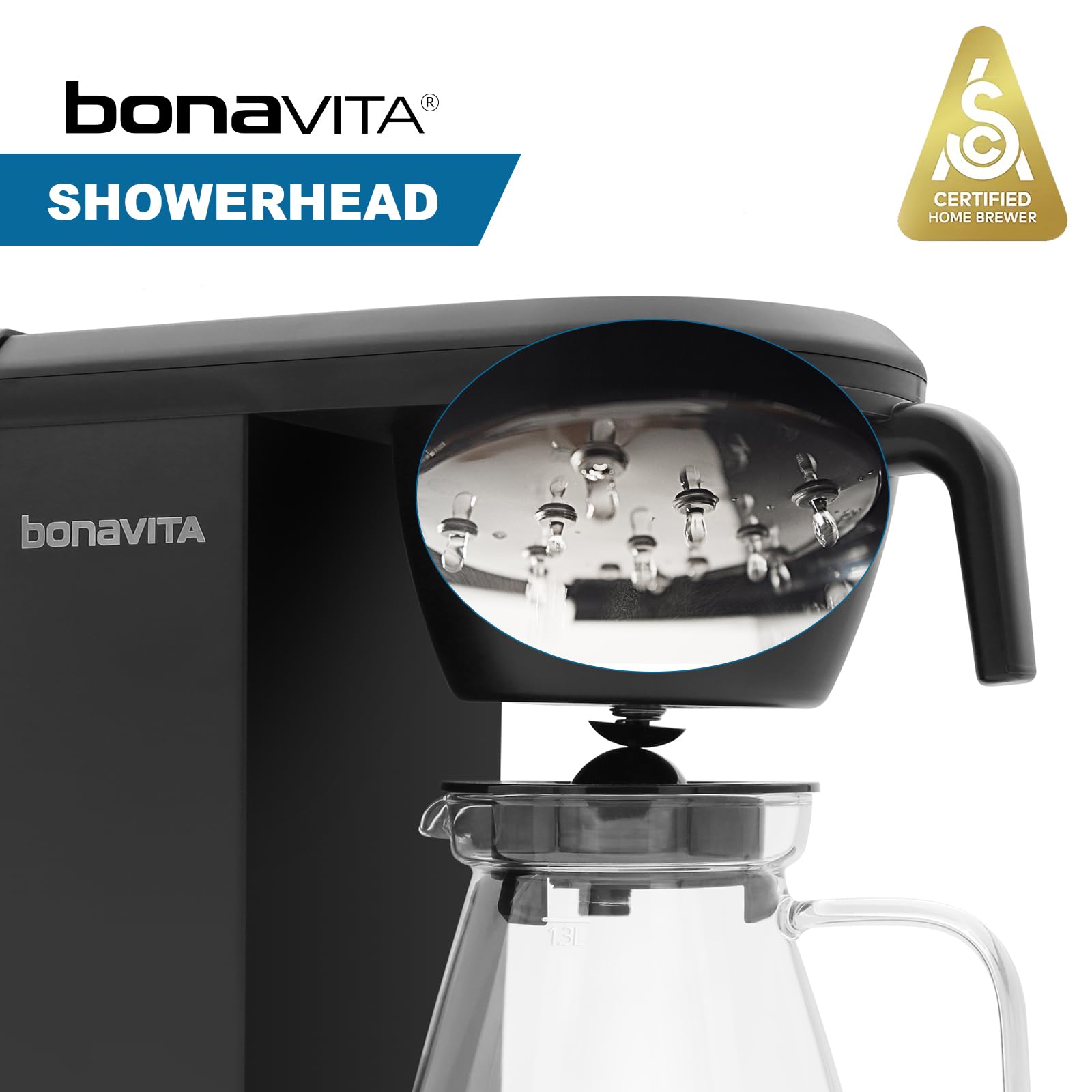 Bonavita Enthusiast - Cafetera de goteo de 8 tazas, con jarra térmica, panel de acero inoxidable, depósito extraíble, color negro mate
