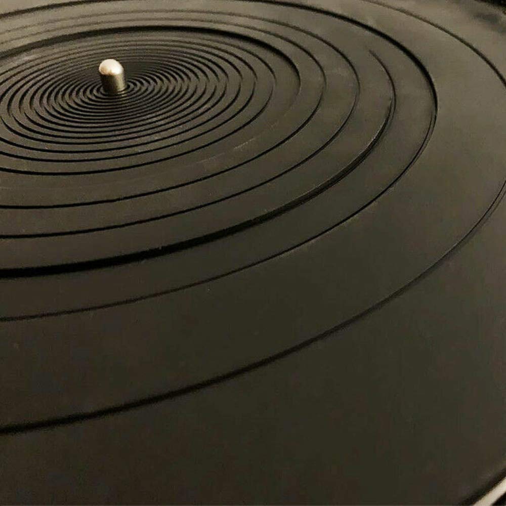 Ywhomal - Alfombrilla de silicona para tocadiscos de 12 pulgadas, Negro, 12 Inch Diameter