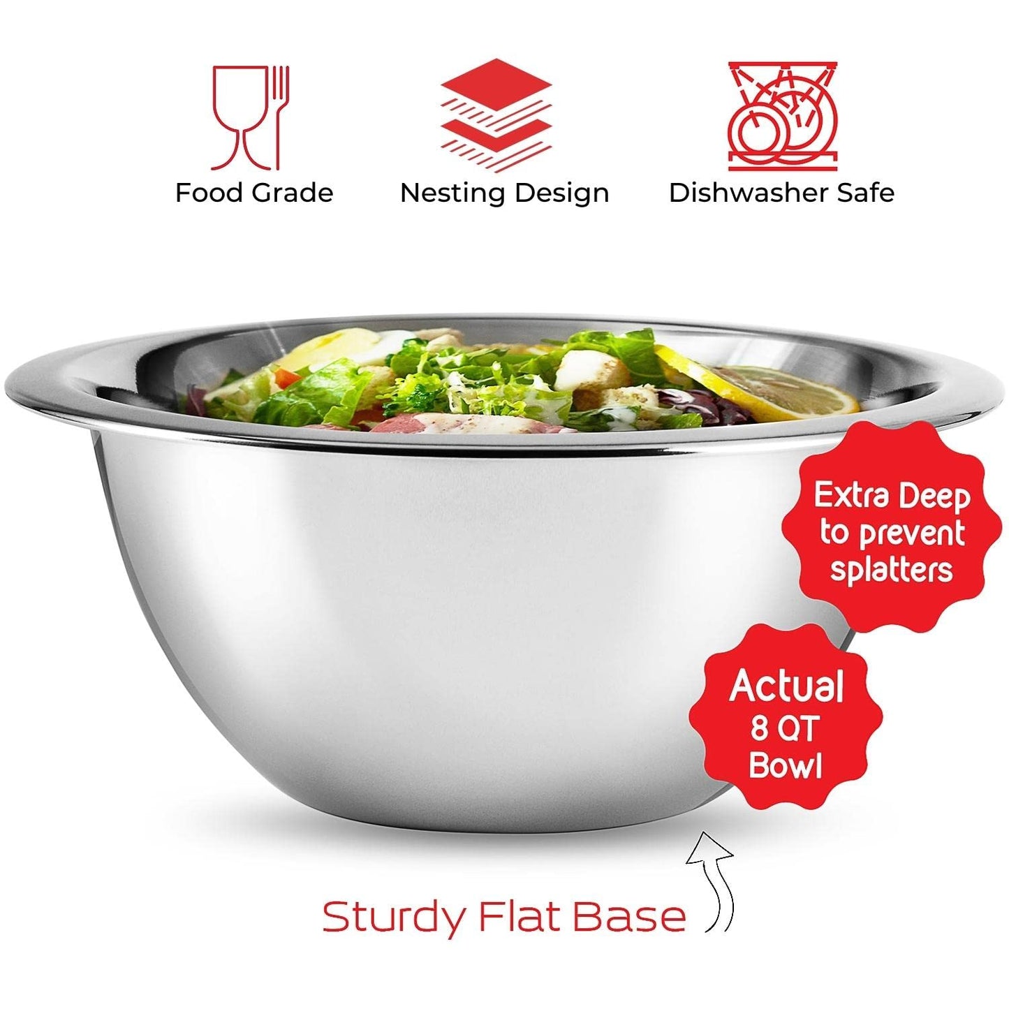 Juego de Tazones JoyTable Acero Inoxidable Alta Calidad para Cocina y Hornear