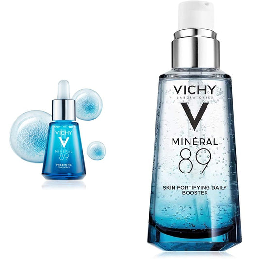 Vichy Mineral 89 probiotic fractions: serum regenerador & reparador para piel estresada + Minéral 89 - Ácido Hialurónico en suero diario para rostro que fortalece e hidrata la piel