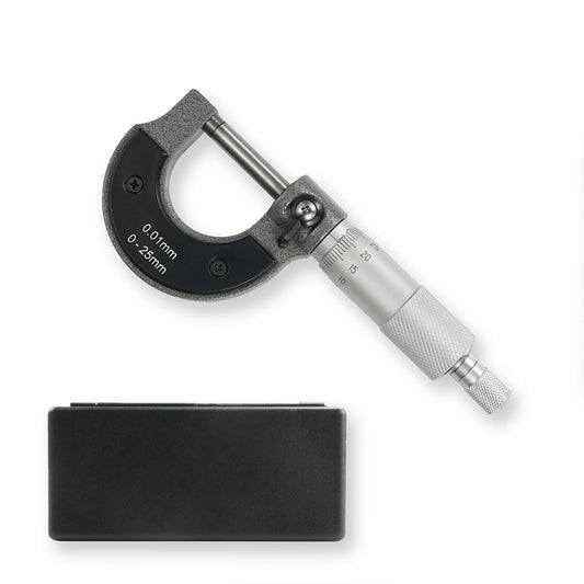 FUMETAX Micrómetro Exterior Preciso Calibrador Herramienta de Medición de Diámetro Exterior Micrómetro de 0-25mm, SW-81390301