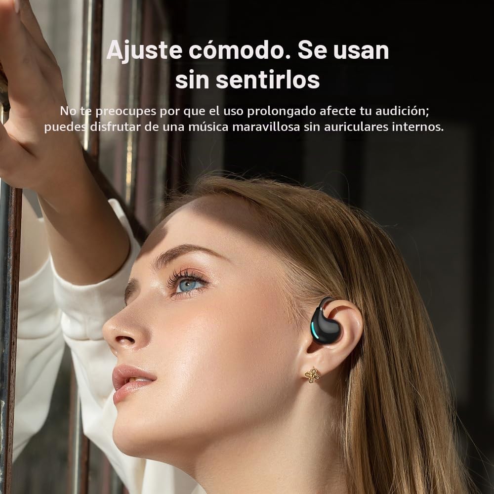 Audífonos Inalámbricos Bluetooth IPX4 Negro Conducción Aérea Cancelación de Ruido para Deportes
