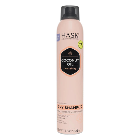 HASK, Shampoo en Seco, con Coco, Limpia sin Agua, Absorbe Grasa, Libre de Sulfatos, Parabenos, Ftalatos y Gluten, 122 g