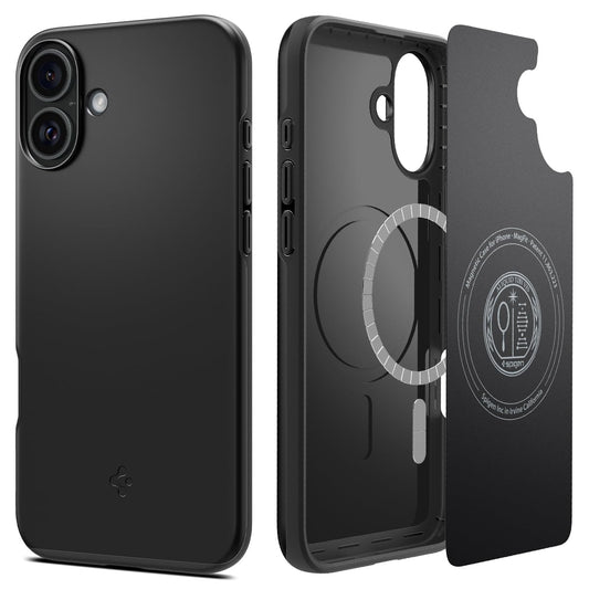 Funda iPhone 16 Spigen Negro MagFit de Ajuste Fino diseñada para Apple
