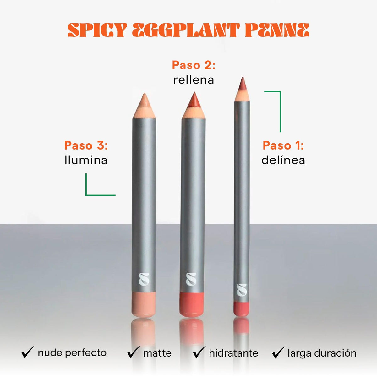 SARELLY, Kit de Maquillaje, Lip Combo 5 en 1, Labial, Delineador, Iluminador, Sacapuntas y Estuche, Spicy