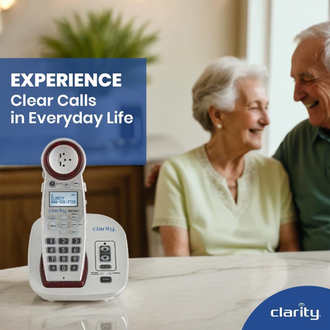 Clarity XLC3.4 Plus DECT 6.0 Sistema de teléfono inalámbrico amplificado extra fuerte para personas con discapacidad auditiva