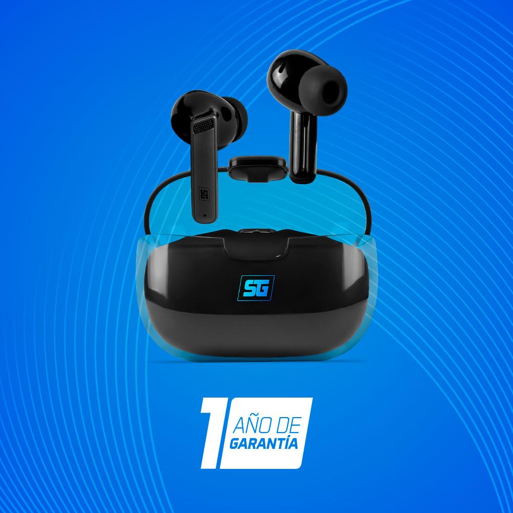 Audífonos Bluetooth ESB-301-PRO Inalámbricos Touch RGB USB Tipo C con Estuche de Carga