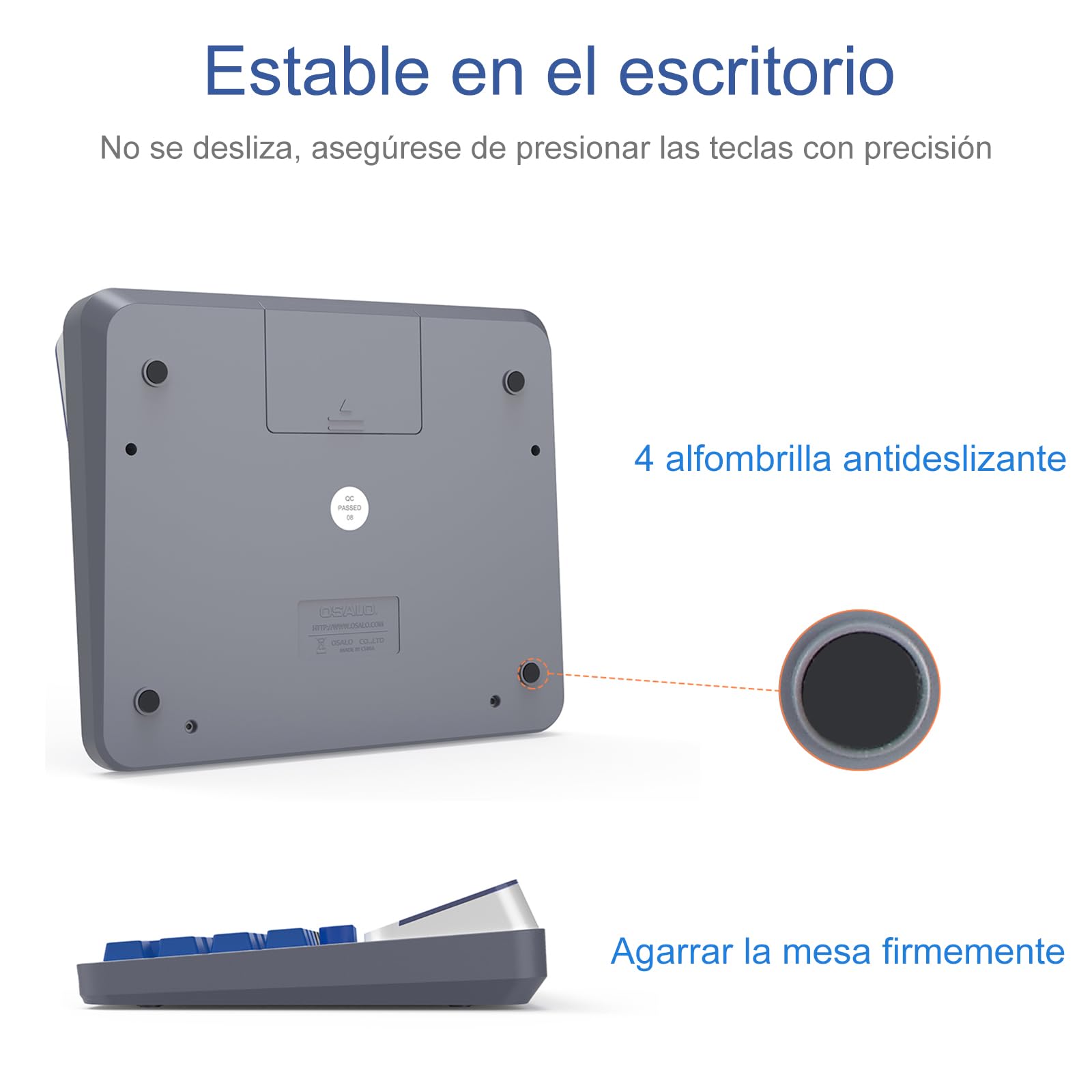 Calculadora de Escritorio Pantalla LCD Extra Grande de 5 Pulgadas Calculadora de Contabilidad de números Grandes de 12 dígitos con botón de Respuesta Gigante, para Office Business Home (OS-6815)