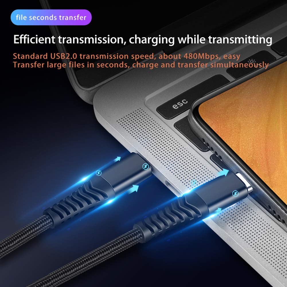 Cable USB C a USB C, 60W PD Carga Rapida 20V 3A, Cable de Carga Rápida Tipo C, Cable Tipo C a Tipo C, Compatible con iPhone 15, Galaxy S24 S23 S22, Macbook Pro 2021/2020, MacBook Air, iPad Pro(1M)