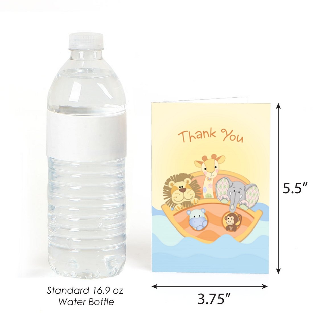 Big Dot of Happiness Noah's Ark - Tarjetas de agradecimiento para baby shower (8 unidades)