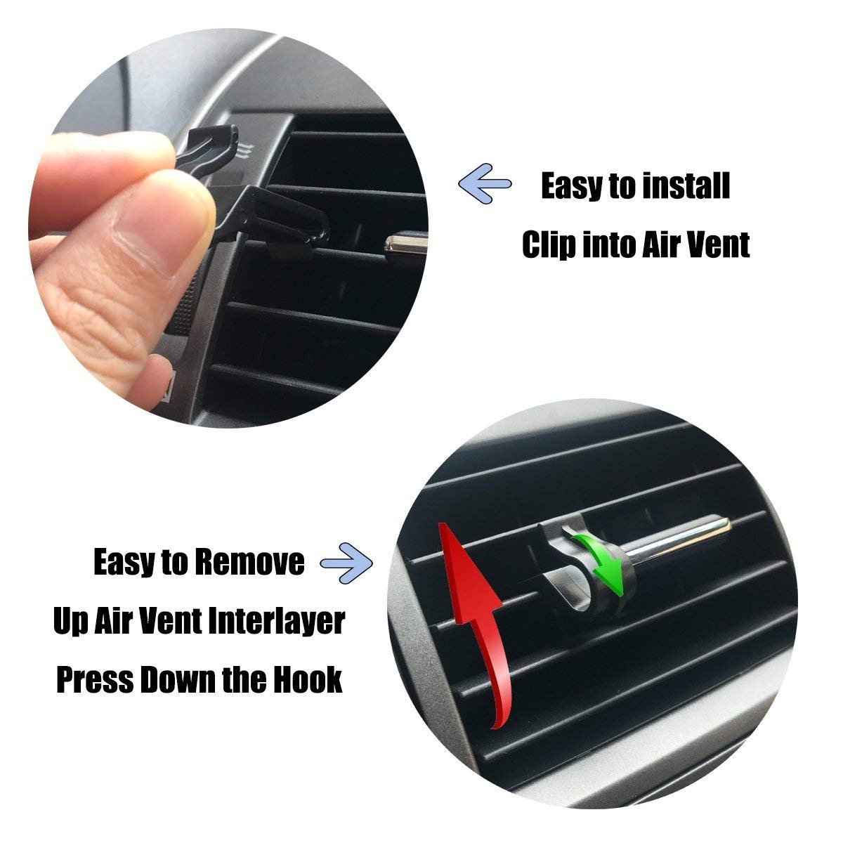 Yosoo Coche Auto Respaldo Interior Aire Ventilación Celular Organizador bolsa bolsa caja almacenamiento ordenado moneda bolso estuche con gancho (negro)
