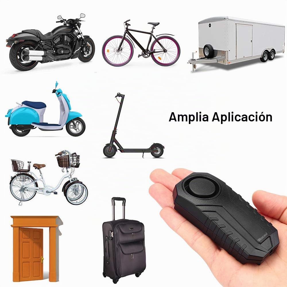 Alarma de Bicicleta Wsdcam Negro 113dB Sensor de Movimiento Inalámbrico Impermeable con Control Remoto