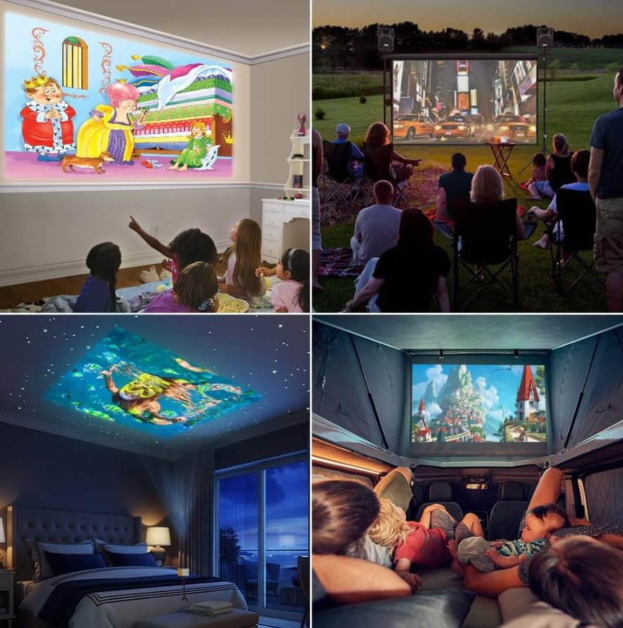 Mini Proyector Portátil POCREATION Pantalla Grande para Cine en Casa y Teatro al Aire Libre