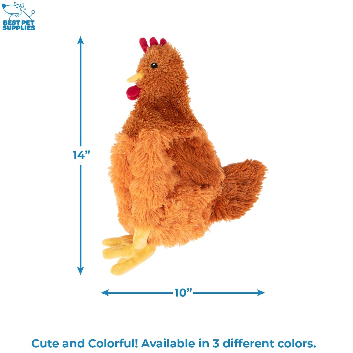 Best Pet Supplies - Juguetes de Peluche para Perros de Pollo Arrugado para Juegos interactivos, Cachorros y Adultos Mayores, Forma de Juguete de Pollo Colorido, Lindo y mimoso, Pollo Arrugado (café)