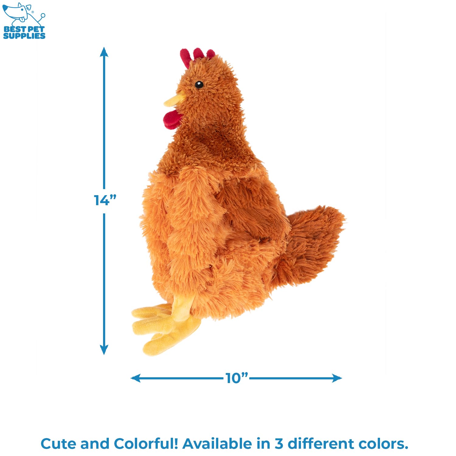 Best Pet Supplies - Juguetes de Peluche para Perros de Pollo Arrugado para Juegos interactivos, Cachorros y Adultos Mayores, Forma de Juguete de Pollo Colorido, Lindo y mimoso, Pollo Arrugado (café)