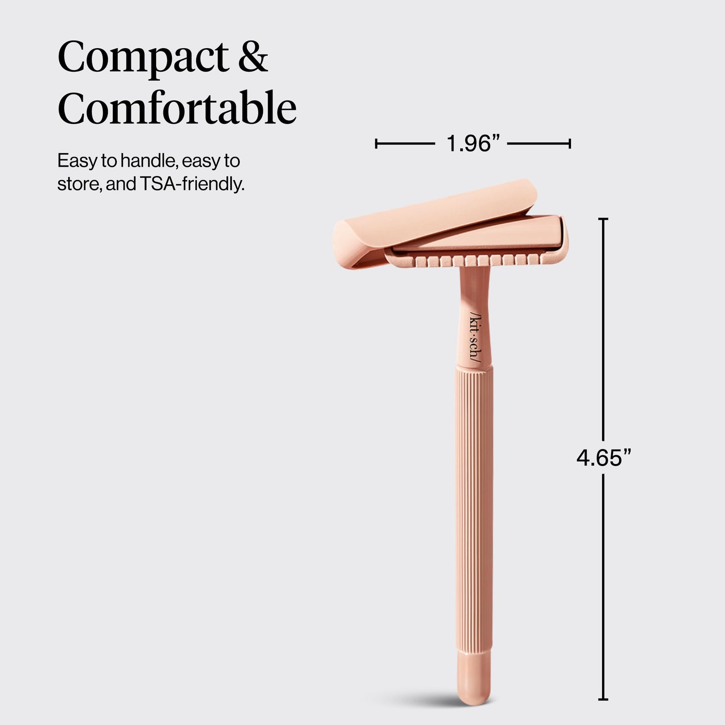 Kitsch- Kit de maquinilla de afeitar de seguridad de doble filo para mujeres y hombres, mango largo de metal y hoja única de acero inoxidable, Razo