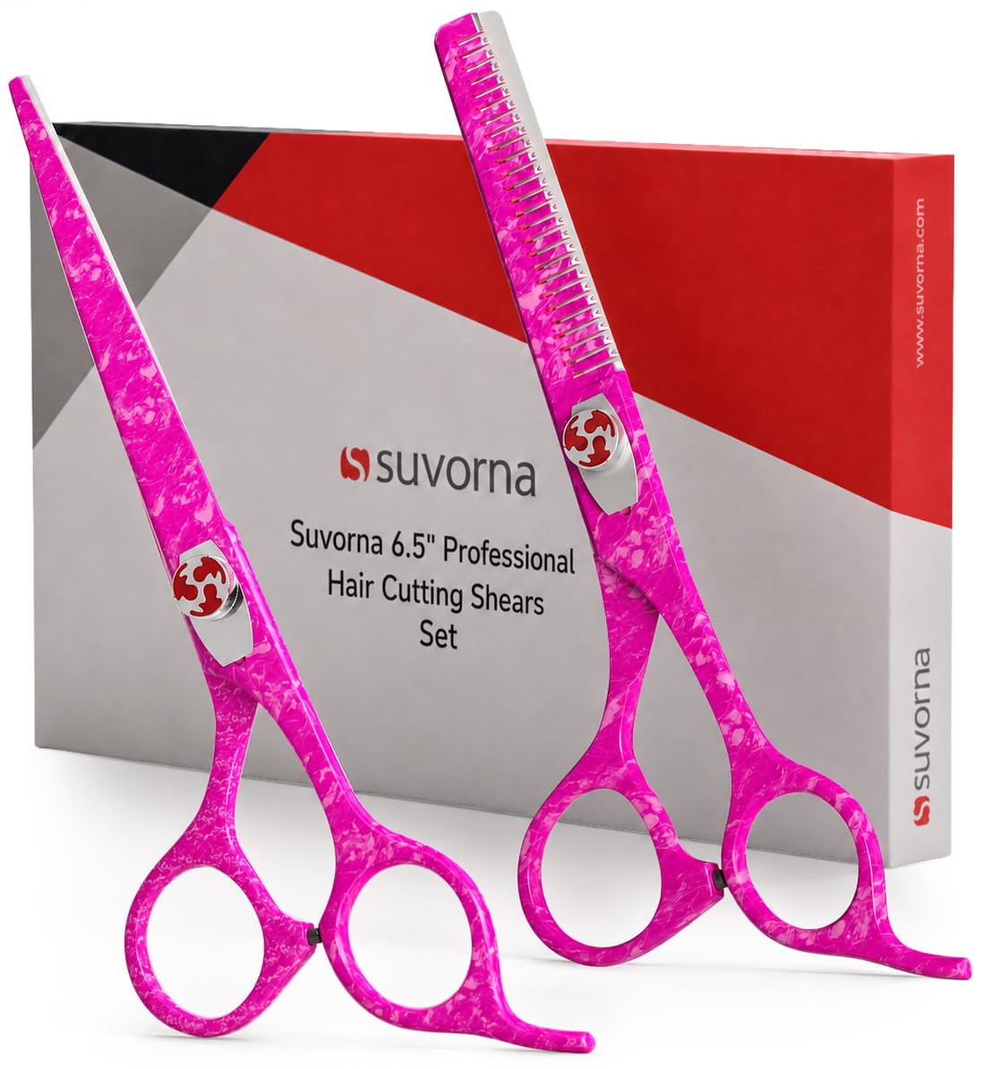 Tijeras de corte de pelo Suvorna profesionales con tijeras de adelgazamiento para corte de pelo | 2 tijeras de corte de pelo | Tijeras de pelo profesionales RightHand