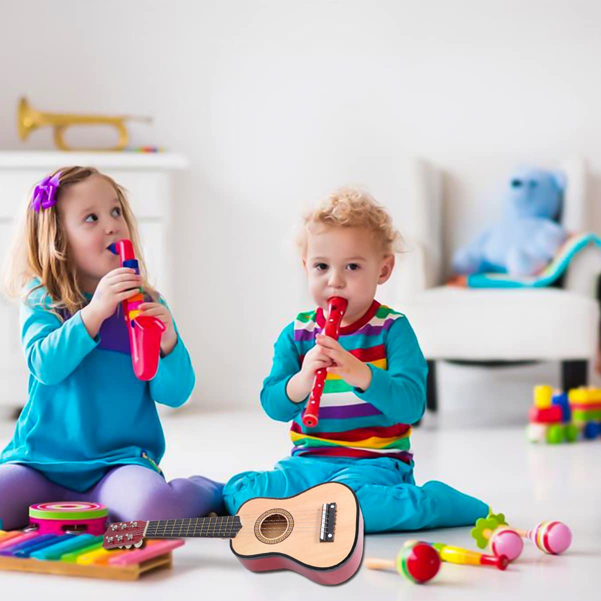 Ciieeo 21 Acústicas Guitarra Pequeña Guitarra Acústica Clásica Con Cuerda De Selección Para Principiantes Niños Adultos Instrumento Musical (Beige) Guitarra Electroacústica