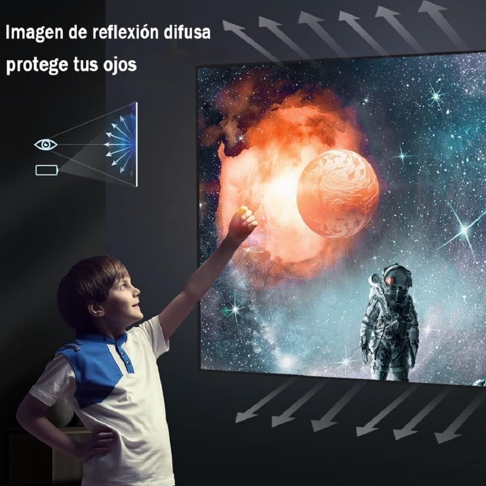 Kosiehouse Proyector Portátil Full HD 1080P Proyector de Películas Multimedia de Cine en Casa, Proyectores Compatible con HDMI, VGA, USB, AV, Chromecast, Mini Proyector para TV Box, PS4,Laptop,Game,PC