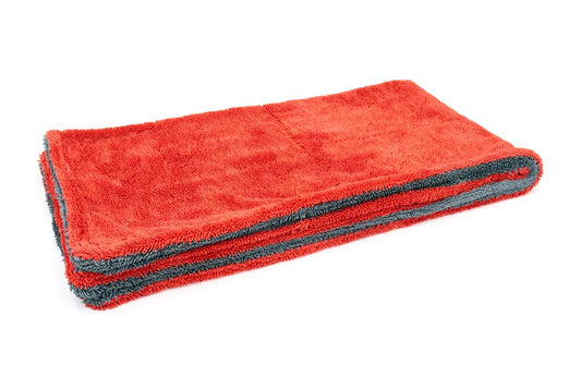 Autofiber Dreadnought XL Toalla de microfibra, absorción superior para secar coches, camiones y SUV, pelo de doble giro, toalla de secado de vehículos de una sola pasada, paquete de 1, rojo/gris (20 x