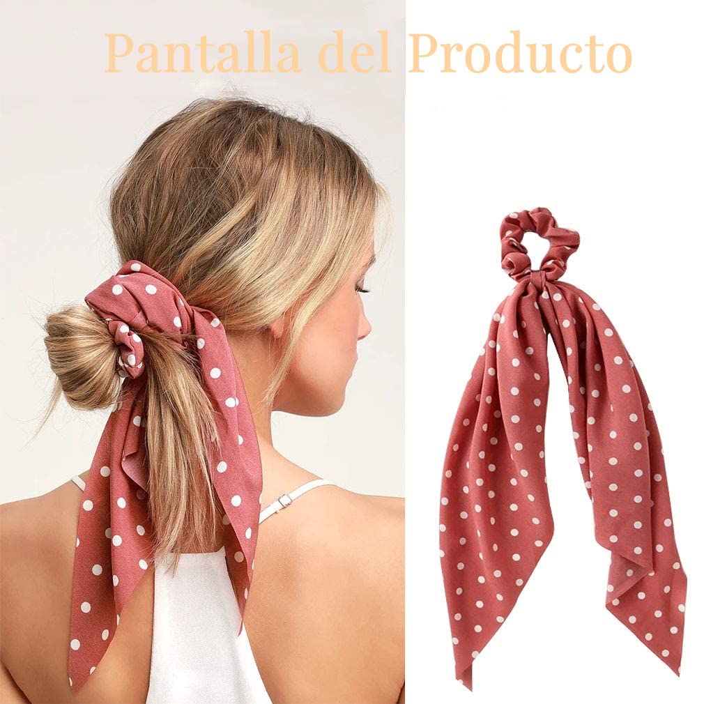Pack de 12 Scrunchies de Gasa con Estampado Floral - Accesorios Vintage para Peinado - Coleteros Elásticos para Mujer y Niña - Ligas para el Cabello Bowknot - Set de Coleteros de Moda.