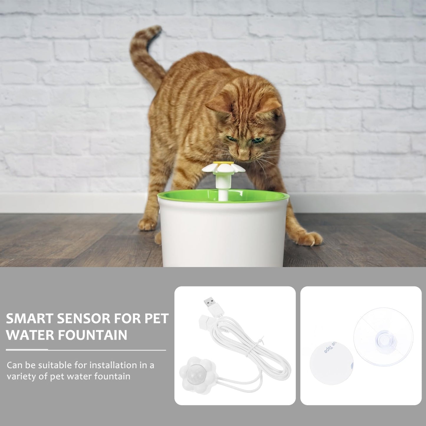 BESPORTBLESensor de fuente para gatos, sensor de movimiento de parada y arranque automático de fuente de agua para gatos - Sensor de fuente de agua universal para mascotas