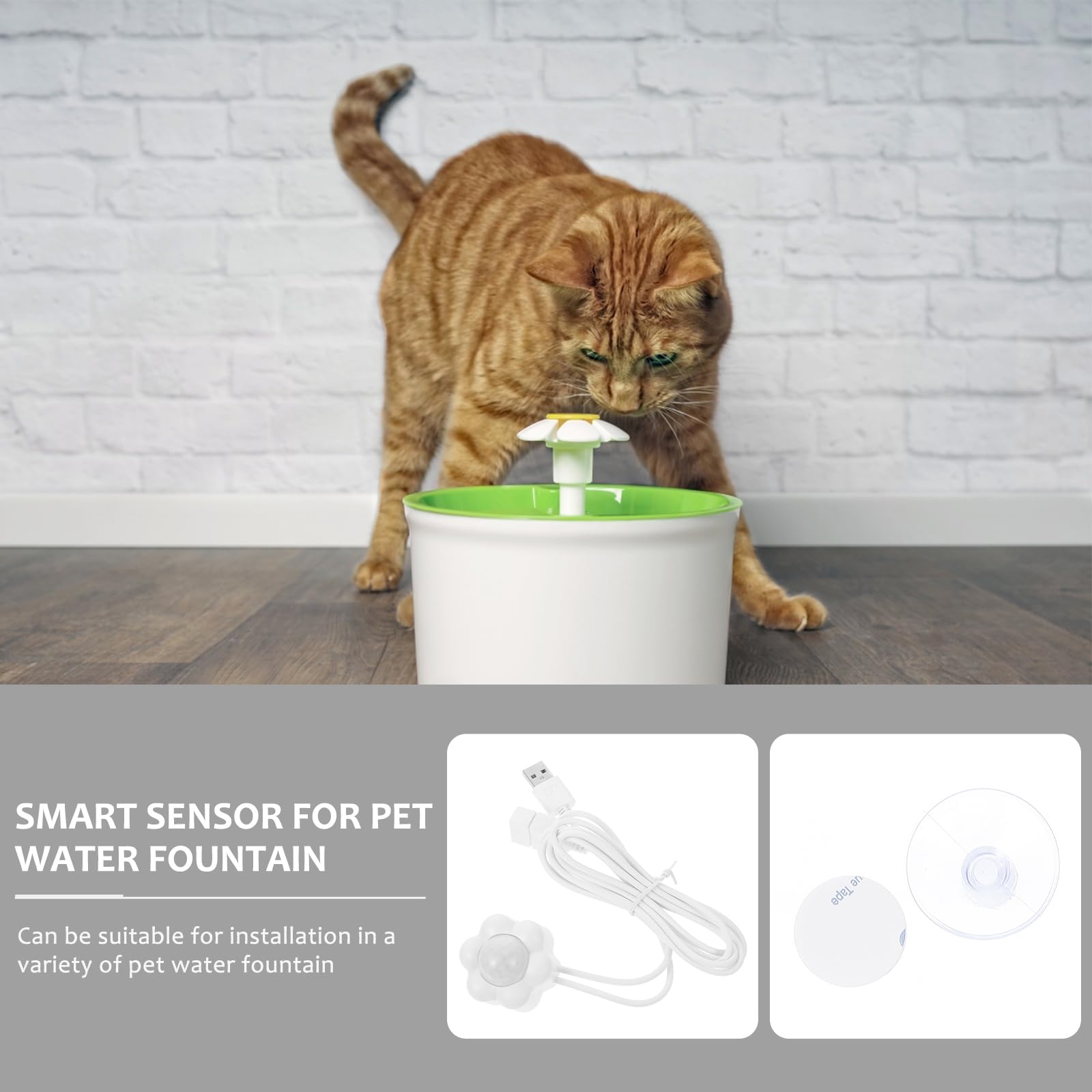 BESPORTBLESensor de fuente para gatos, sensor de movimiento de parada y arranque automático de fuente de agua para gatos - Sensor de fuente de agua universal para mascotas
