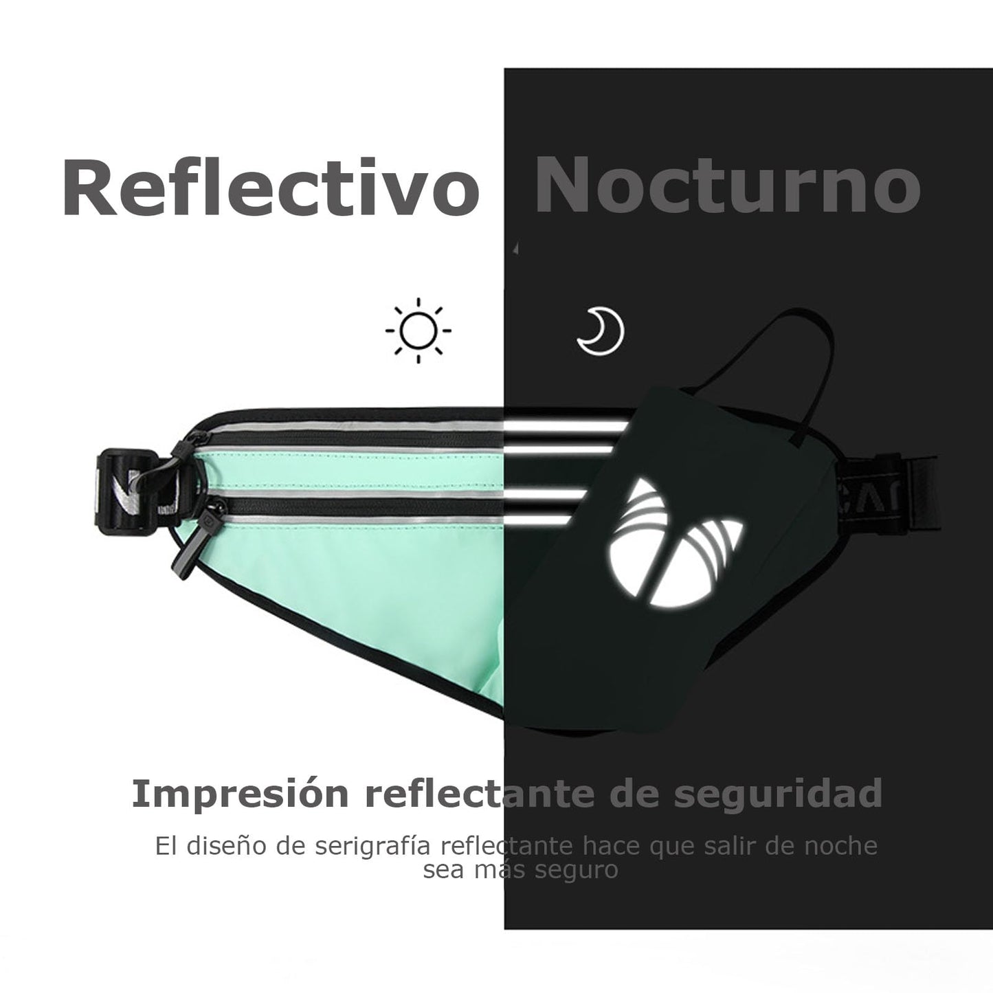 Cinturón de Hidratación MOSU Verde con Soporte para Botella y Correa Ajustable para Correr para Mujeres y Hombres