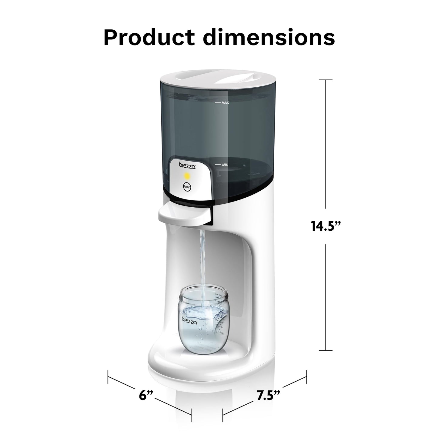Baby Brezza Calentador instantáneo de biberones – Haz que el biberón caliente de fórmula al instante. Dispensa agua tibia 24/7. 3 temperaturas; no más esperar con un calentador de botellas tradicional