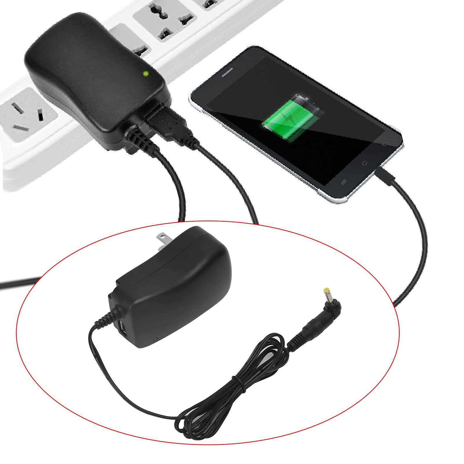 Adaptador de Corriente Universal Kafuty-1 Negro con Carga Rápida y 6 Enchufes Adaptadores