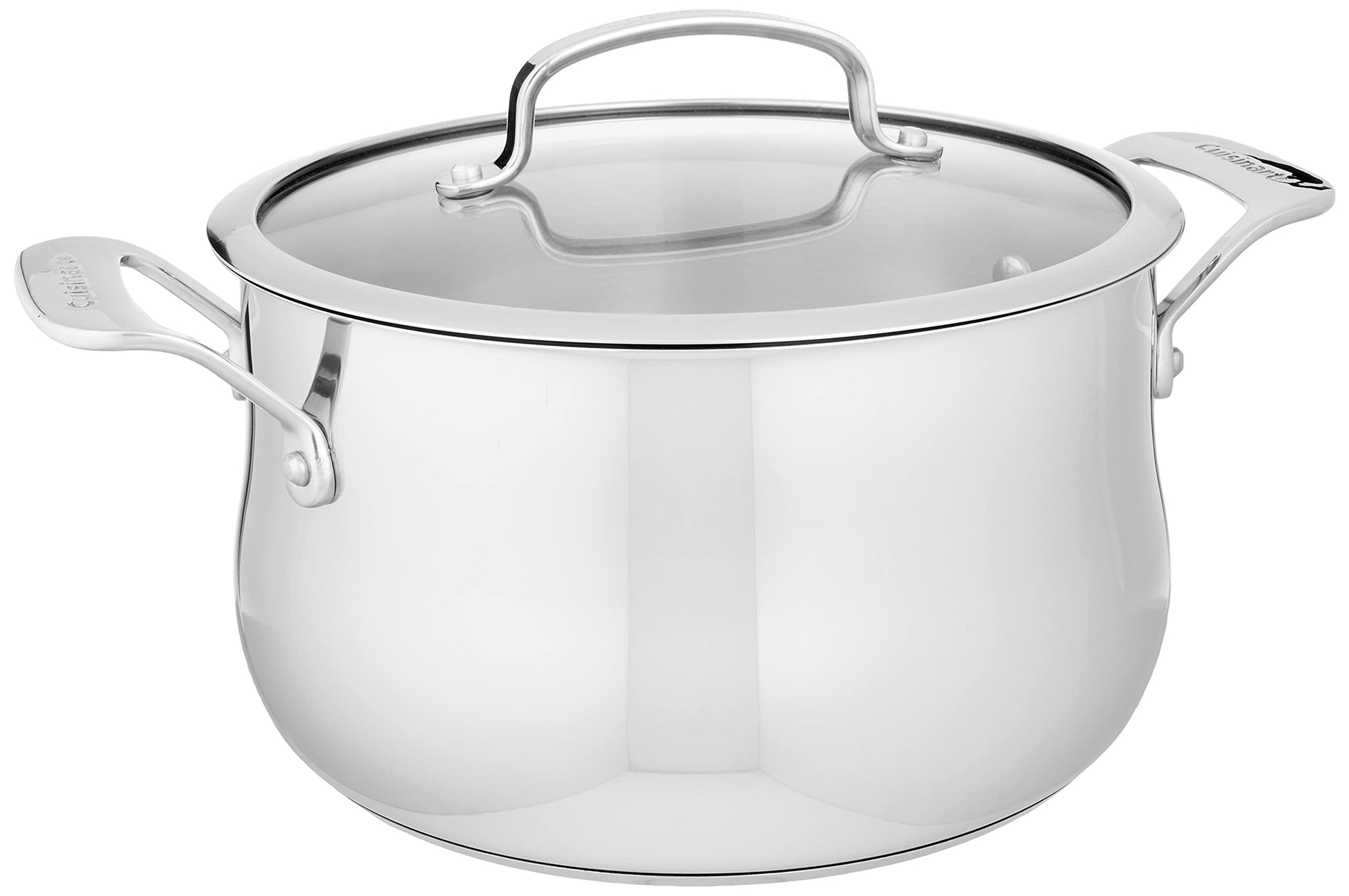 Cuisinart 419-14 Contour Olla de acero inoxidable, varios tamaños y estilos, Horno holandés, Plateado, 4.73 l, 1