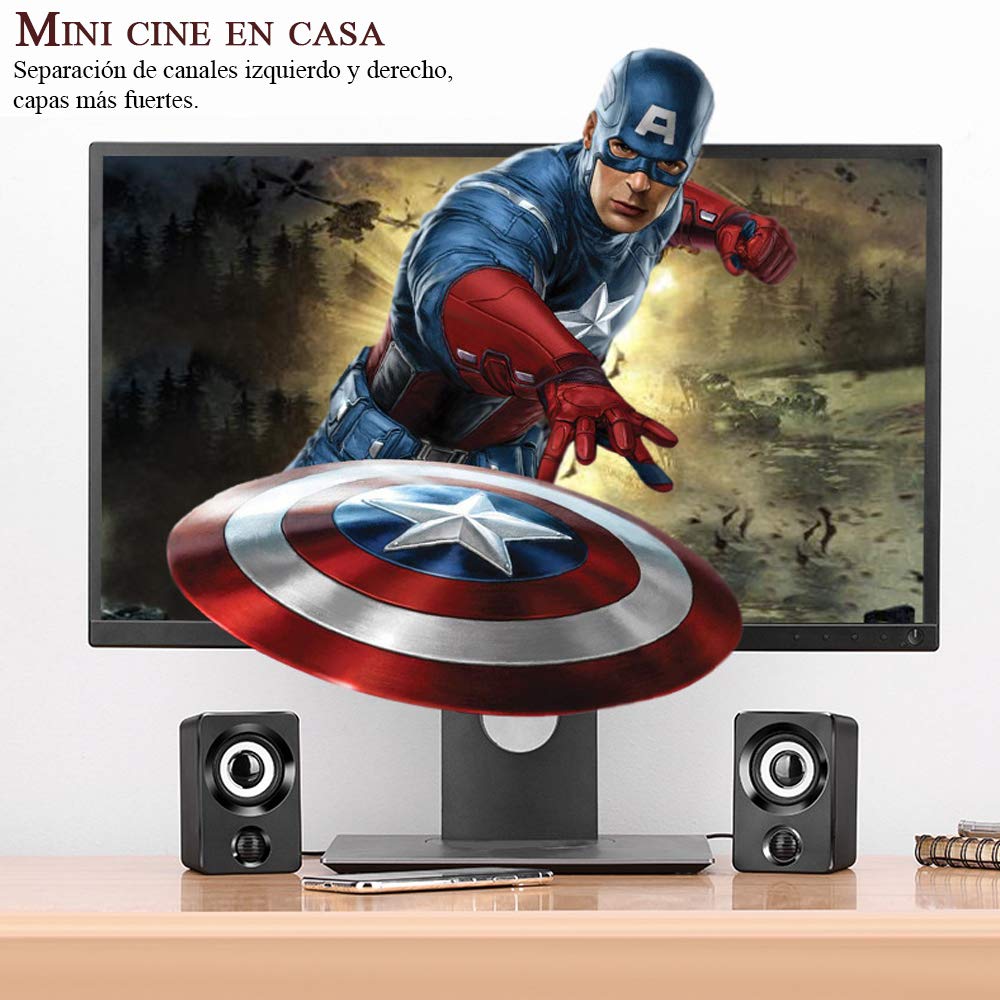 Altavoces Multimedia KAMYSEN Negro con Cable USB