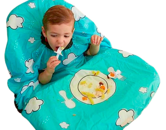 Babero Impermeable Grabease Verde Azulado Lavable a Máquina para Bebés y Niños Pequeños