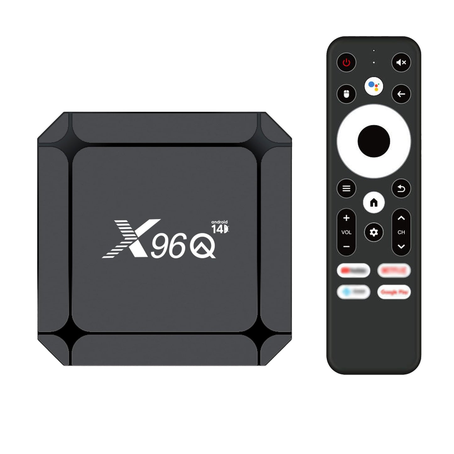 X96Q Android 14.0 ATV Box 16 GB Quad-Core WiFi6 2.4G/5.8Ghz BT5.0 4K AV1 USB 3.0 Ultra HD Control de voz Reproductor de hogar inteligente