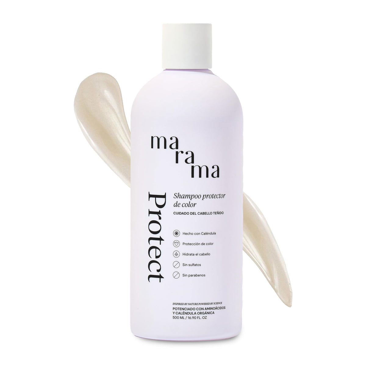 MARAMA | Protect Shampoo Para Cabello Teñido 500 ml – Contiene Aminoácidos y Caléndula Orgánica | Sin Sulfatos y Parabenos | Shampoo Antifrizz