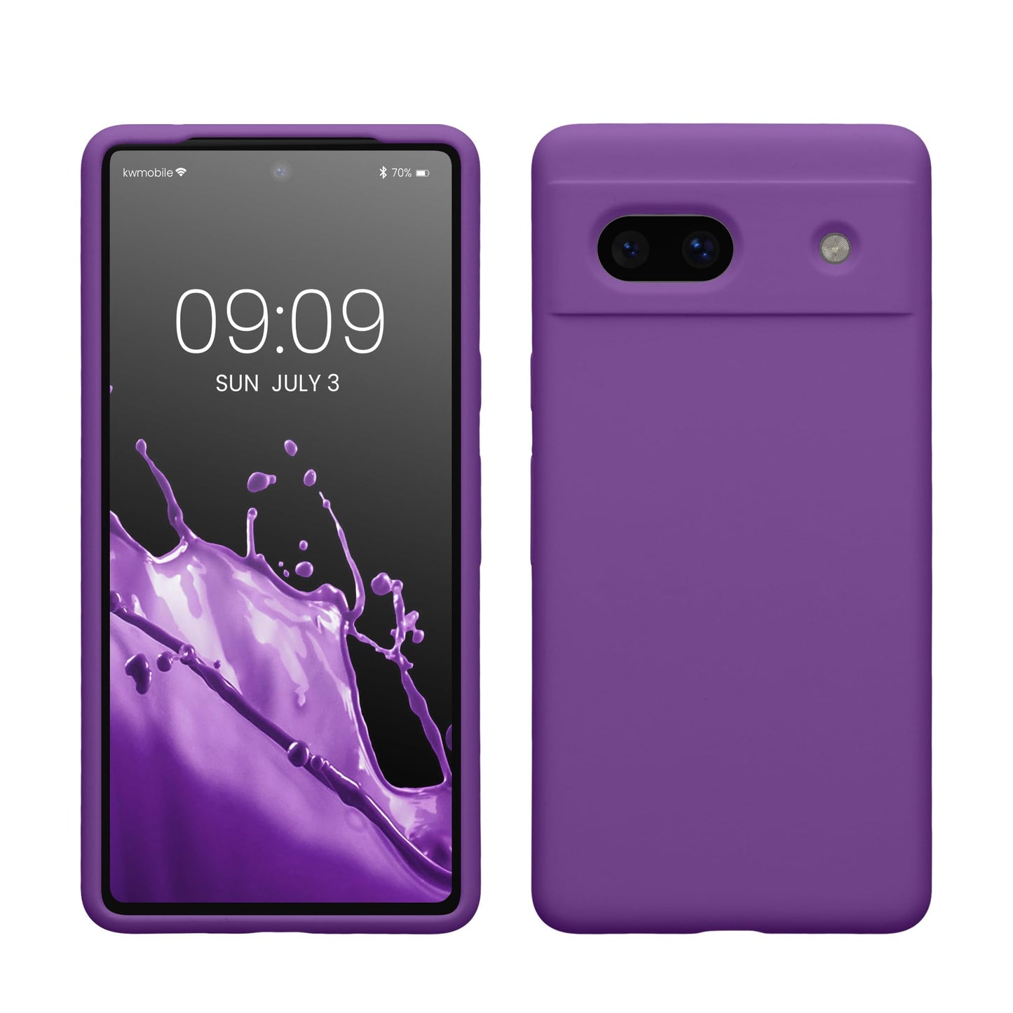 kwmobile Carcasa Compatible con Google Pixel 7a Funda - Case TPU y Silicona antigolpes - Apto Carga inalámbrica - Malva Claro