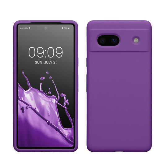 kwmobile Carcasa Compatible con Google Pixel 7a Funda - Case TPU y Silicona antigolpes - Apto Carga inalámbrica - Malva Claro