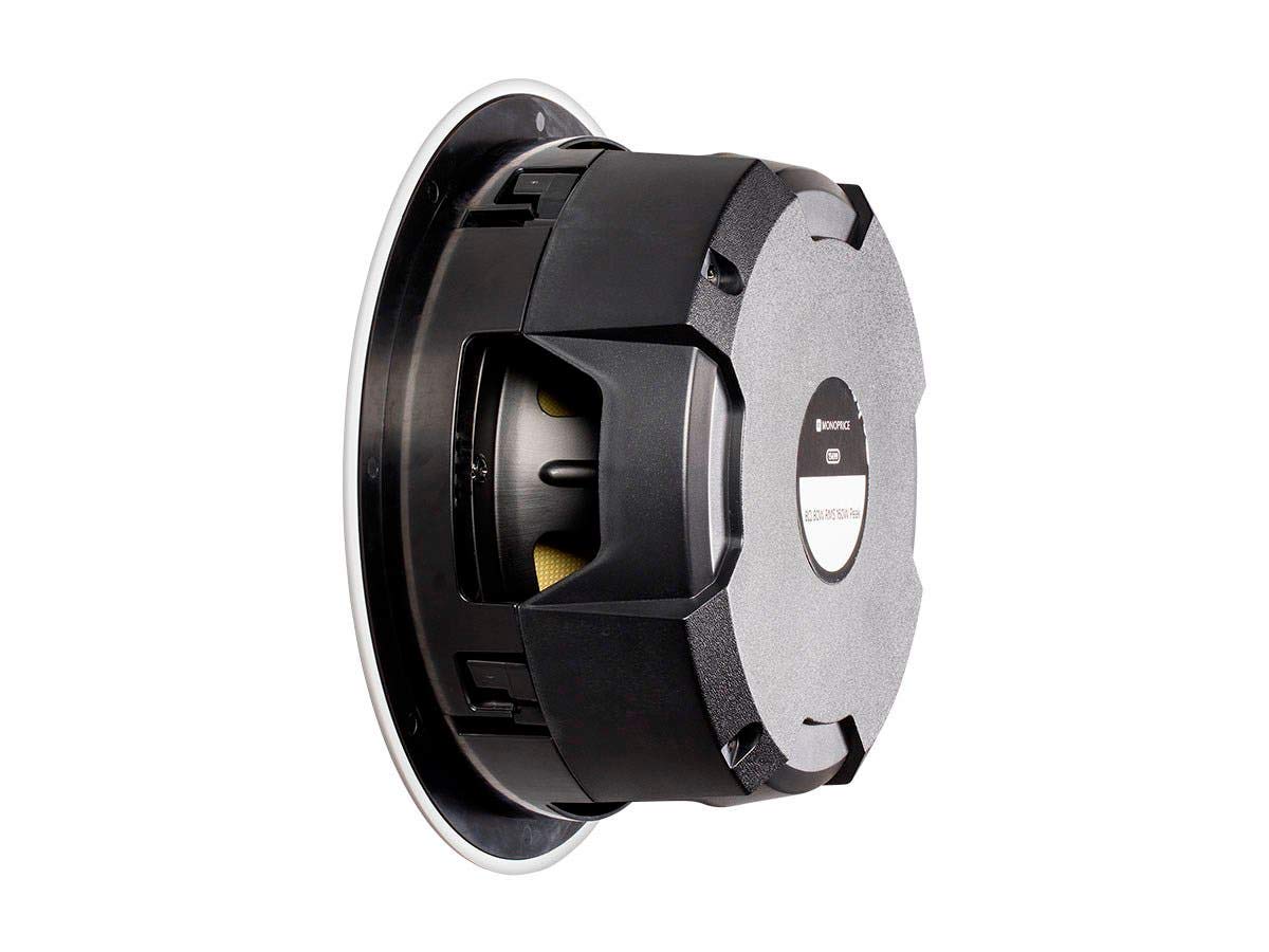Mono 2-Way Aramid Fiber Back Ceiling Speakers - 6.5 Inch - Black with Covered Crossover (Pair)