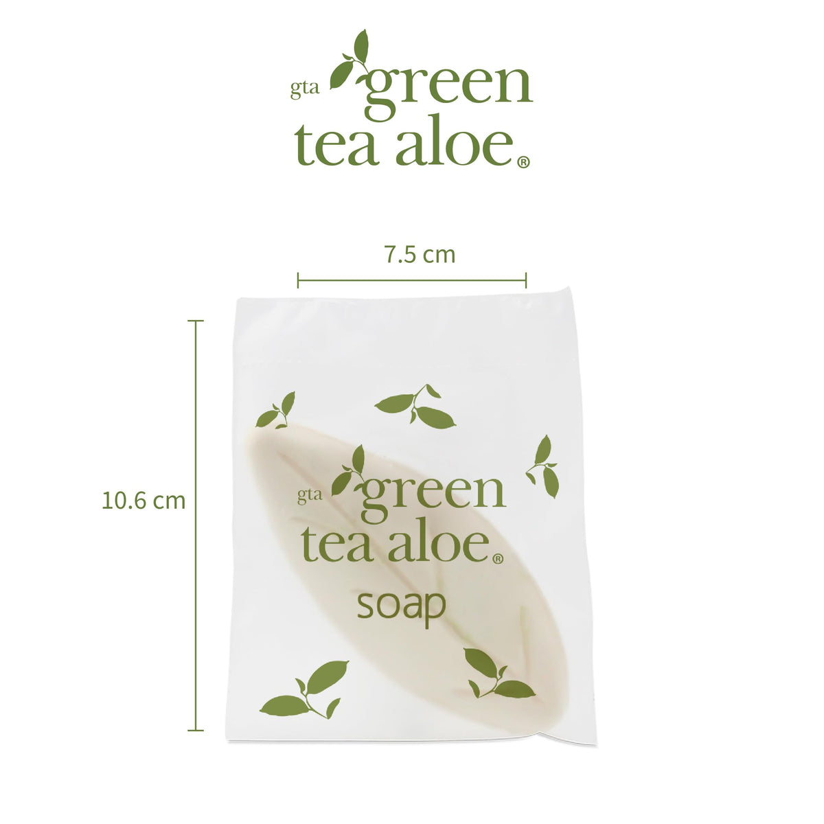 Green Tea Aloe Jabón de Hoja con Aroma Herbal, 30 g, Amenidades Hoteleras, 120 Unidades