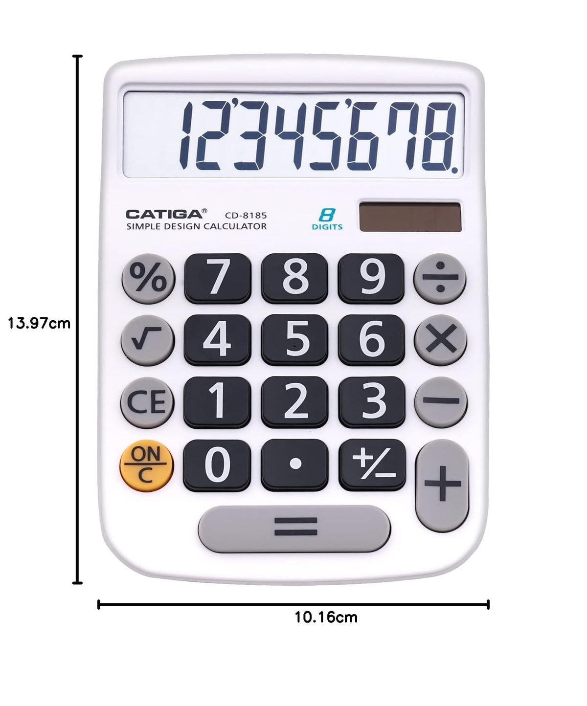 Calculadora de Escritorio CATIGA Negra con Energía Solar y Pantalla LCD Fácil de Leer