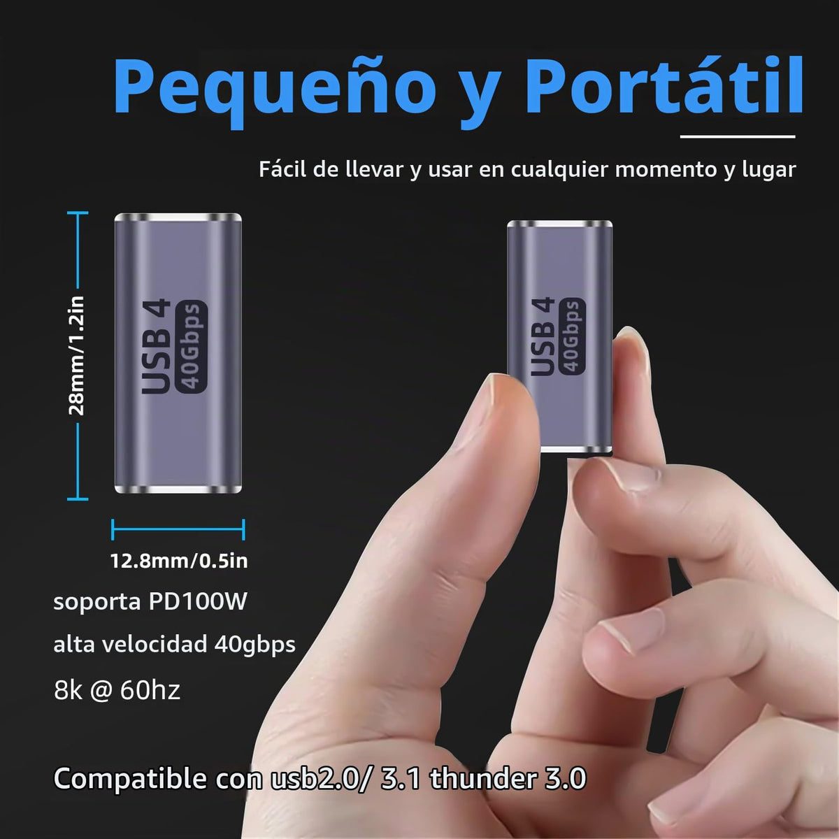 Adaptador USB C GHQXZT 100W con Visualización de Video 8K 60Hz