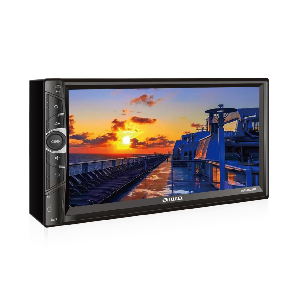 Aiwa Autoestéreo AW-A502BT 2DIN Pantalla QLED 7” HD Android 11 Bluetooth WiFi GPS USB AUX 4×50W Compatible con CarPlay Android Auto Navegación Inteligente
